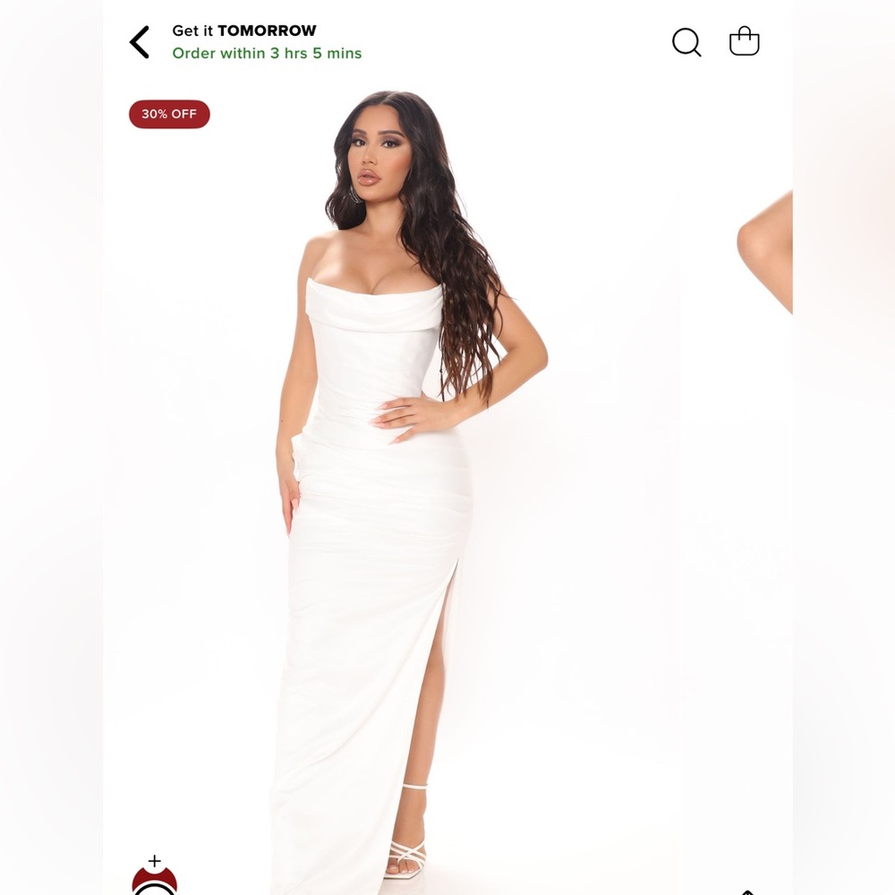 Satin heart maxi dress white- Fashionnova